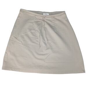 Preppy 100% Pure Cotton Tan Mini Skirt Adjustable Size M Derek Andrew Old Money